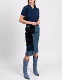 RRP €2200 TOM FORD Denim & Mink Fur Pencil Skirt IT36 US2 UK4 XS Patchwork gallery photo number 1