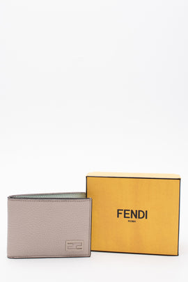 RRP €350 FENDI ROMA Leather Bifold Wallet Grainy Panel FF Logo Card Pockets