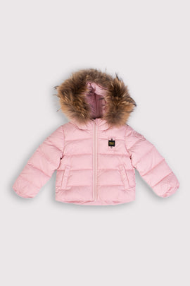 RRP€205 BLAUER USA Baby Down Quilted Jacket Size 9M Detachable Raccoon Fur