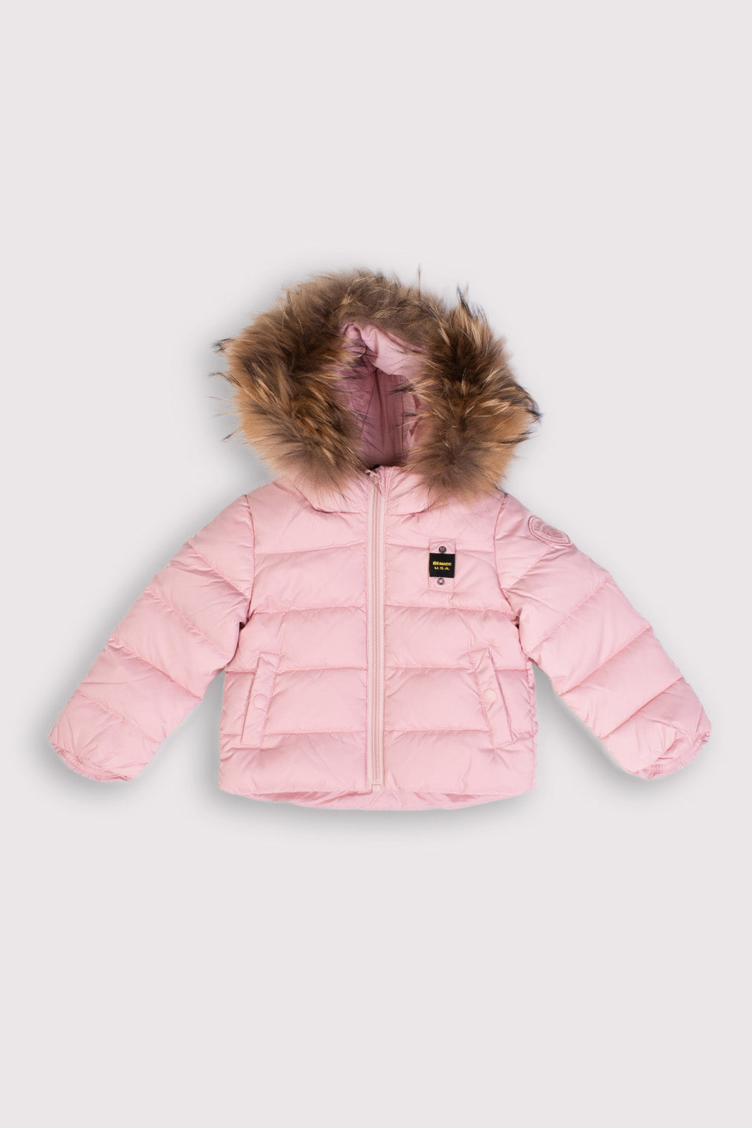 RRP€205 BLAUER USA Baby Down Quilted Jacket Size 9M Detachable Raccoon Fur gallery main photo