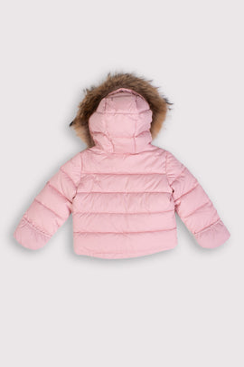 RRP€205 BLAUER USA Baby Down Quilted Jacket Size 9M Detachable Raccoon Fur