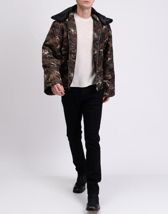 RRP€590 RANDOM IDENTITIES Mile Pilot Jacket Size M Camouflage Faux Fur Collar gallery photo number 2