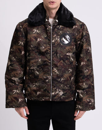 RRP€590 RANDOM IDENTITIES Mile Pilot Jacket Size M Camouflage Faux Fur Collar gallery photo number 5