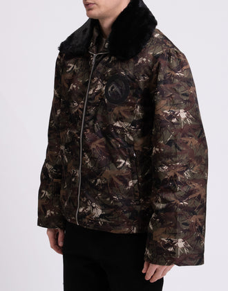 RRP€590 RANDOM IDENTITIES Mile Pilot Jacket Size M Camouflage Faux Fur Collar gallery photo number 6