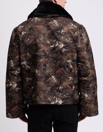 RRP€590 RANDOM IDENTITIES Mile Pilot Jacket Size M Camouflage Faux Fur Collar gallery photo number 7