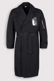 RRP €790 RANDOM IDENTITIES Military Trench Coat Size L Transparent Chest Pocket gallery photo number 6