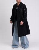 RRP €790 RANDOM IDENTITIES Military Trench Coat Size L Transparent Chest Pocket gallery photo number 2