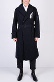 RRP €790 RANDOM IDENTITIES Military Trench Coat Size L Transparent Chest Pocket gallery photo number 2