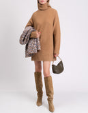 RRP €550 SPORTMAX Jumper Dress M Angora & Wool Blend Bobbling Effect Polo Neck gallery photo number 1