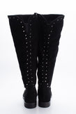 RRP€120 ROMANO Suede Leather Knee Boots US5 UK2 EU35 Black Logo Studded gallery photo number 4