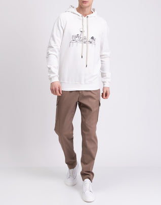 RRP€189 TOM REBL Hoodie Size XXL Printed Front Drawstring Hood Made in Italy