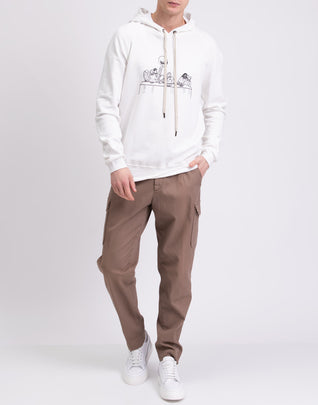 RRP€189 TOM REBL Hoodie Size XXL Printed Front Drawstring Hood Made in Italy