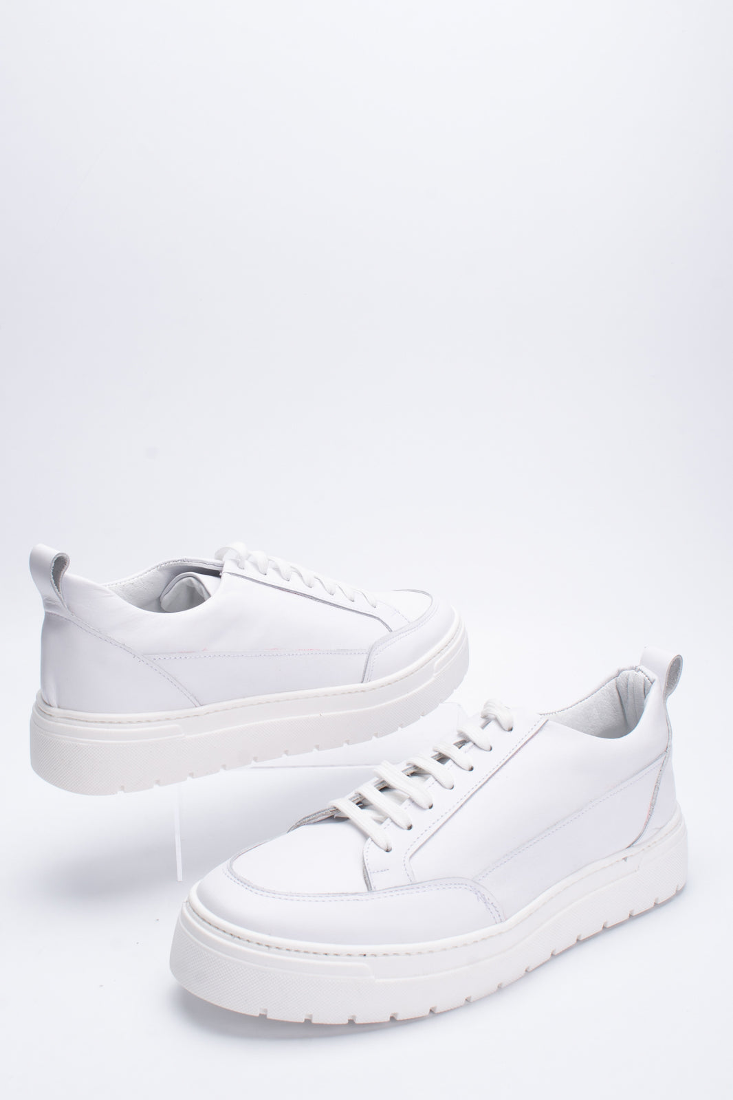RRP€209 TSD12 Leather Sneakers US10 UK9 EU43 White Flat Flatform Made in Italy gallery main photo