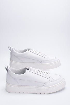 RRP€209 TSD12 Leather Sneakers US10 UK9 EU43 White Flat Flatform Made in Italy