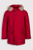 RRP€710 WOOLRICH Down Parka Jacket Size US XS EU S Red TEFLON Coyote Fur gallery photo number 1