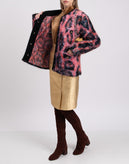 RRP €3450 DOLCE & GABBANA Coat IT44 US8 M Mohair Angora & Wool Blend Leo Print gallery photo number 2