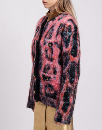 RRP €3450 DOLCE & GABBANA Coat IT44 US8 M Mohair Angora & Wool Blend Leo Print gallery photo number 6