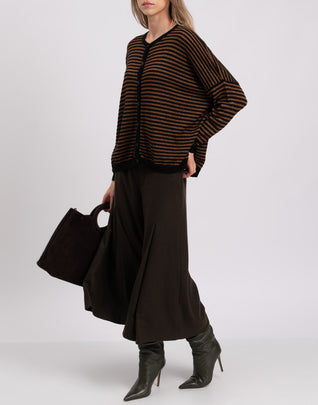 RRP €120 SOUVENIR Lame Cardigan Size 3 US8 L Angora & Wool Blend Striped Pattern