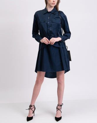 RRP€350 HER SHIRT HER DRESS Mini Short Dress Size S Buttoned Cuffs Made in Italy gallery photo number 1