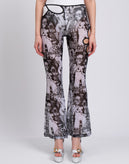RRP€295 GCDS Tulle Sheer Trousers Size S Vulgar Manga Print Cut Out Flared Leg gallery photo number 5