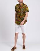 RRP €165 MASON'S Linen Hawaiian Shirt Size M Jungle Print Short Sleeve gallery photo number 3