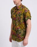 RRP €165 MASON'S Linen Hawaiian Shirt Size M Jungle Print Short Sleeve gallery photo number 5