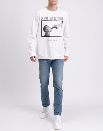 RRP €185 TOM REBL x PERRY COLANTE White Sweatshirt Size S Pullover Crew Neck gallery photo number 2