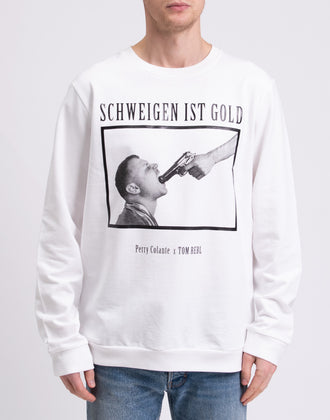 RRP €185 TOM REBL x PERRY COLANTE White Sweatshirt Size S Pullover Crew Neck gallery photo number 5