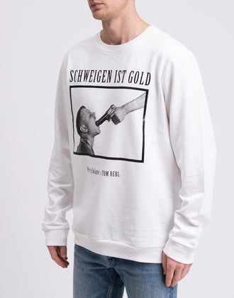 RRP €185 TOM REBL x PERRY COLANTE White Sweatshirt Size S Pullover Crew Neck gallery photo number 6