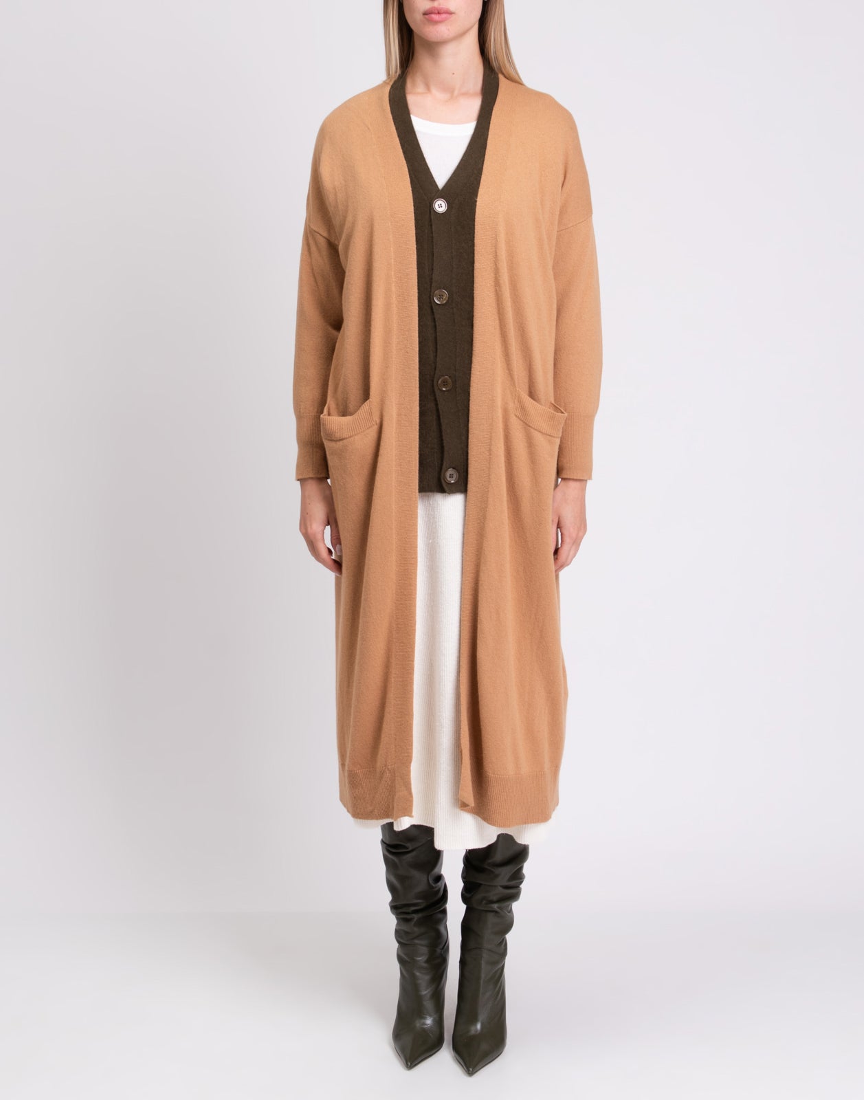 RRP€115 ICONA By KAOS Longline Cardigan Size S Cashmere Angora & Wool Blend gallery main photo