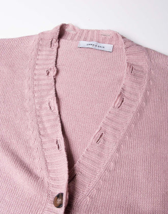 RRP€159 EMMA & GAIA Cardigan IT46 US10 UK14 XL Cashmere Angora & Wool Blend Pink gallery photo number 7