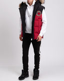 RRP€1085 DSQUARED2 Down Puffer Gilet IT44 US34 XS Raccoon Fur Trim Logo Patched gallery photo number 2