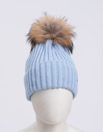 RRP€220 BOGNER Beanie Cap One Size Wool Blend Detachable Raccoon Fur Pom Pom gallery photo number 2