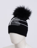 RRP€220 BOGNER Beanie Cap One Size Wool Blend Detachable Raccoon Fur Pom Pom gallery photo number 1