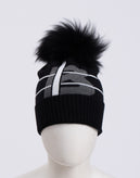 RRP€220 BOGNER Beanie Cap One Size Wool Blend Detachable Raccoon Fur Pom Pom gallery photo number 2