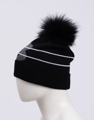 RRP€220 BOGNER Beanie Cap One Size Wool Blend Detachable Raccoon Fur Pom Pom gallery photo number 3