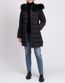 RRP€429 LIU JO Quilted Jacket IT42 US6 UK10 M Padded Raccoon Fur Trim Hooded gallery photo number 2