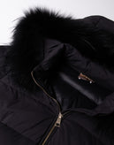 RRP€429 LIU JO Quilted Jacket IT42 US6 UK10 M Padded Raccoon Fur Trim Hooded gallery photo number 10