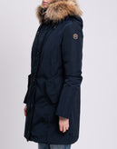 RRP€368 MUSEUM THE ORIGINAL Down Jacket IT46 US10 UK14 XL Blue Hooded Logo gallery photo number 6