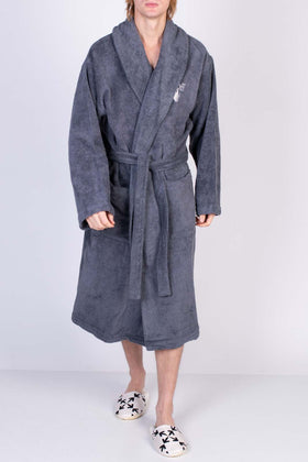 RRP€280 OFF-WHITE HOME Arrow Logo Bath Robe Size S / M Grey Belted Made in Italy gallery photo number 1