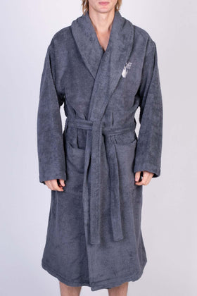 RRP€280 OFF-WHITE HOME Arrow Logo Bath Robe Size S / M Grey Belted Made in Italy gallery photo number 2