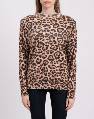 RRP€615 BLUMARINE Jumper IT40 US4 UK8 S Angora & Wool Blend Studded Logo Leopard gallery photo number 5