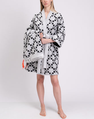 RRP €430 OFF-WHITE HOME Terry Bath Robe & Large Towel Set Size L-XL Arrow Logo gallery photo number 3