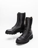 RRP€417 GRENSON Leather Combat Boots US8.5 UK6 EU39 Black Extralight Sole gallery photo number 3