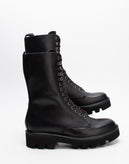 RRP€417 GRENSON Leather Combat Boots US8.5 UK6 EU39 Black Extralight Sole gallery photo number 4