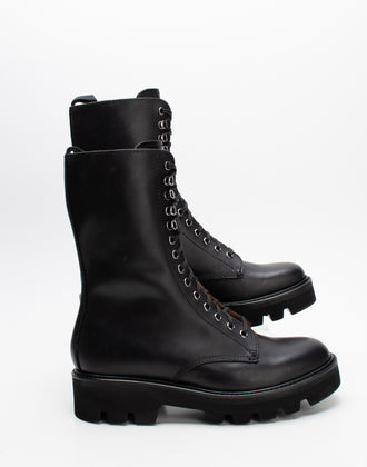 RRP€417 GRENSON Leather Combat Boots US8.5 UK6 EU39 Black Extralight Sole gallery photo number 4