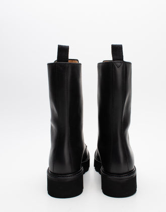 RRP€417 GRENSON Leather Combat Boots US8.5 UK6 EU39 Black Extralight Sole gallery photo number 7
