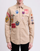 RRP€710 DSQUARED2 Military Shirt IT50 US40 L Patched Logo Brooch Made in Italy gallery photo number 5
