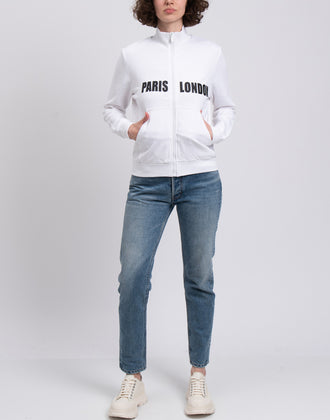 RRP €211 FRANKIE MORELLO Zip Sweatshirt Size S 'PARIS LONDON' Offensive Words gallery photo number 2