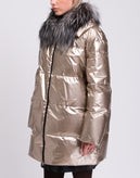 RRP €2115 FABIANA FILIPPI Down Quilted Coat IT46 UK16 US L Fox Fur Trim Padded gallery photo number 6